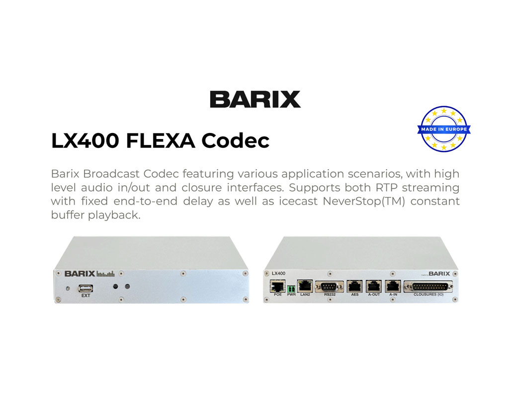 Perangkat Codec AoIP Barix LX400 FLEXA