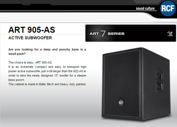 Speaker Subwoofer Aktif RCF SUB 905-AS MK2