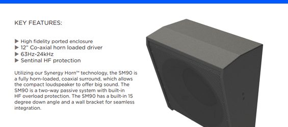 Speaker sound system Danley Sound Labs SM90