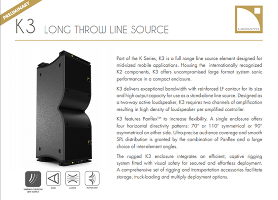 Sound System Linearray L-Acoustics K3